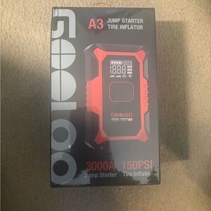 NEW(UNOPENED)A3 Red Jump Starter and Tire Inflator(119)
